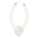 Bridal Wedding Jewelry Set Necklace Earring Crystal Rhinestone SM V Drop GD