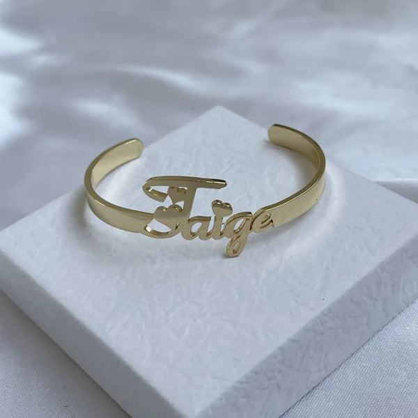 DUOYING Custom Name Bangles Personalized Design Your
